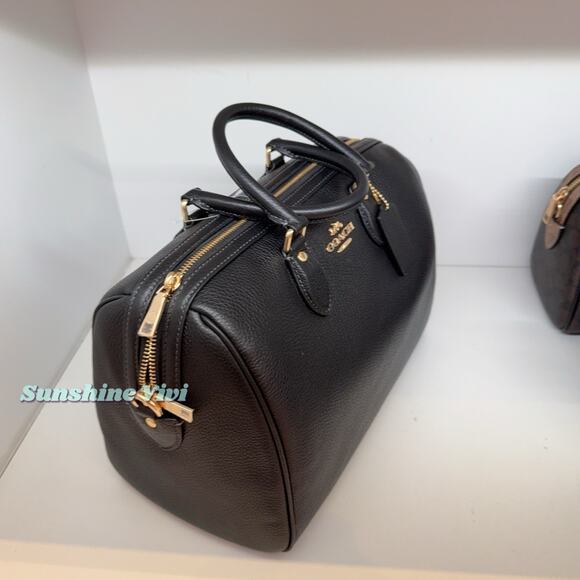 NWT Coach Rowan Large Satchel Bag Leather CV960 Gold/Black - Picture 4 of 11